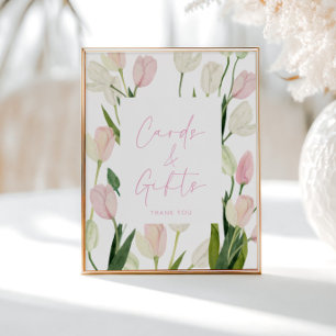 Affiche Cartes et Cadeaux de Fête de Mariage aux Tulipes R