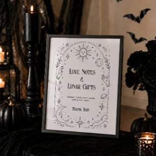 Affiche Cartes et Cadeaux de Fête de Mariage Goth Hallowee