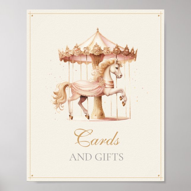 Affiche Cartes et Cadeaux de Fête de Naissance Cheval de M (Devant)