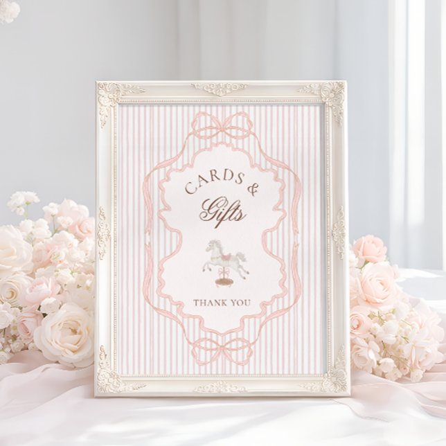 Affiche Cartes et Cadeaux de Fête de Naissance Rose Cheval (Créateur téléchargé)