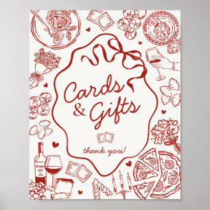 Affiche Cartes et cadeaux de fête de pâtes italiennes
