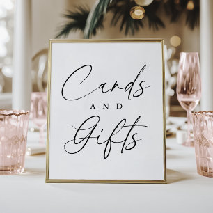 Affiche Cartes et cadeaux de Fête des mariées de script él