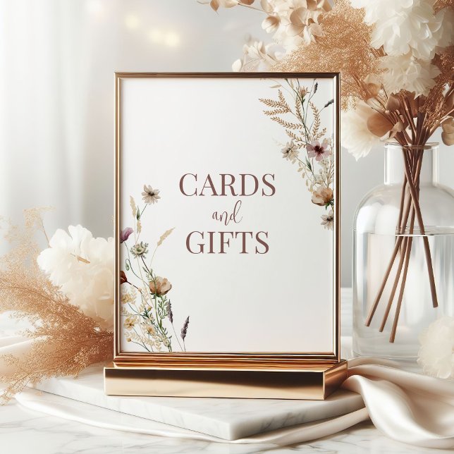 Affiche Cartes et cadeaux de Fête des mariées Fleur sauvag (Créateur téléchargé)