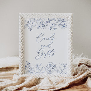 Affiche Cartes et cadeaux de Fête des mariées Floral Chino