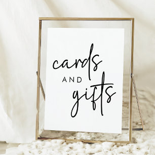 Affiche Cartes et cadeaux de Fête des mariées minimes en n