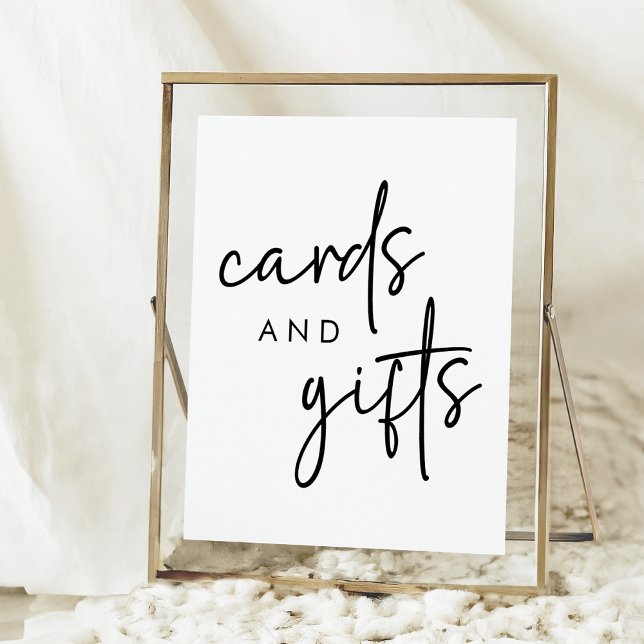 Affiche Cartes et cadeaux de Fête des mariées minimes en n (Créateur téléchargé)