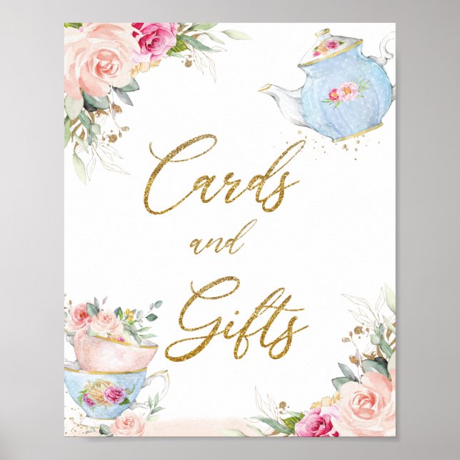 Affiche Cartes et cadeaux de fête florale Blush Baby (Devant)