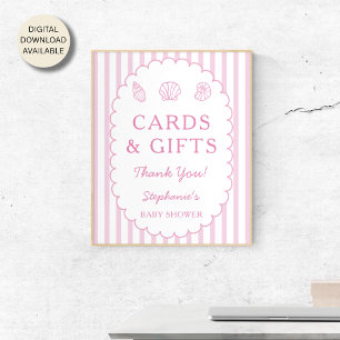 Affiche Cartes et Cadeaux de Fête Prénatale Coquillage à R