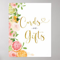 Cartes et cadeaux de fête prénuptiale Citrus Grape