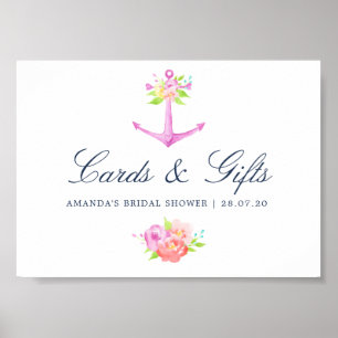 Affiche Cartes et cadeaux de Fêtes des mariées nautiques A