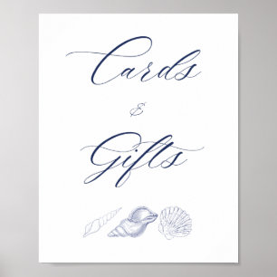 Affiche Cartes et cadeaux de fiançailles côtières nautique