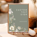 Affiche Cartes et cadeaux de Fleur sauvage Whimsical perso<br><div class="desc">Cette carte Whimsical Fleur sauvage Sage cartes et cadeaux personnalisé est parfait pour votre mariage boho simple et élégant. La verdure rustique et moderne, accompagnée de fleurs sauvages d'aquarelles minimalistes, vous fera vivre votre vision ! Ce design de jolies fleurs d'or, touches de sauge bohème vert et violet est sûr...</div>