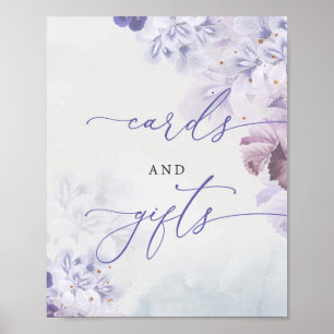 Affiche Cartes et cadeaux de fleurs bleu roux printemps