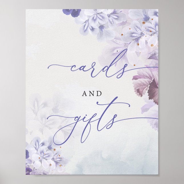 Affiche Cartes et cadeaux de fleurs bleu roux printemps (Devant)