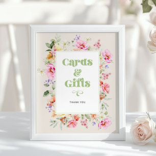Affiche Cartes et cadeaux de fleurs sauvages à l'aquarelle