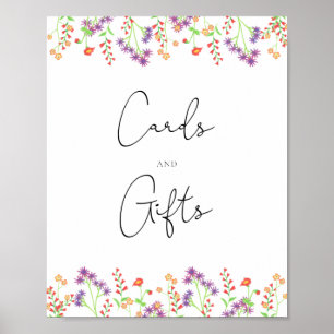 Affiche Cartes et cadeaux de fleurs sauvages pour baby sho