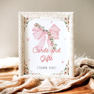 Affiche Cartes et cadeaux de la cave rose douce aux fraise