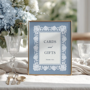 Affiche Cartes et cadeaux de mariage à cadre en dentelle b