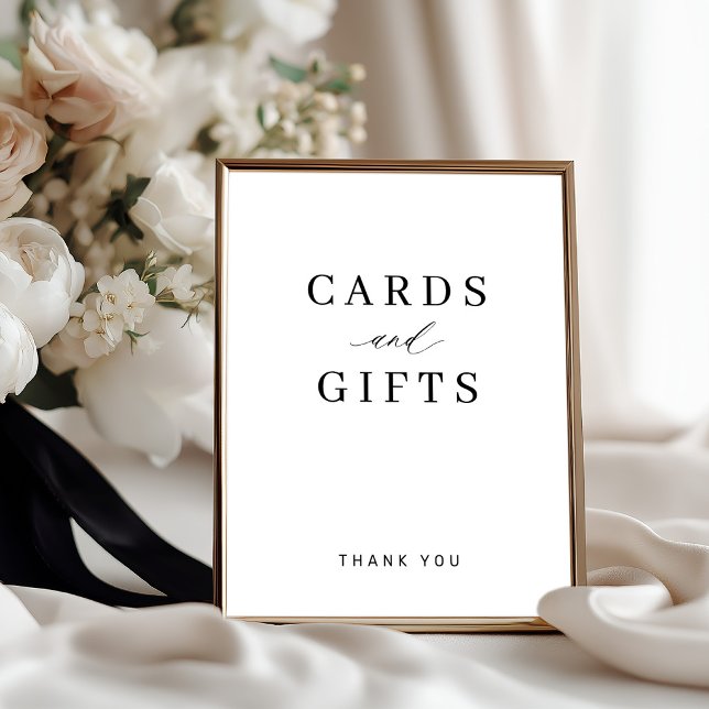Affiche Cartes et cadeaux de mariage à la typographie simp (Créateur téléchargé)