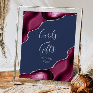 Affiche Cartes et Cadeaux de Mariage Agate Bourgogne Argen
