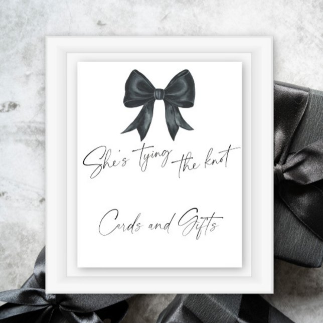 Affiche Cartes et Cadeaux de Mariage Black Bow (Créateur téléchargé)