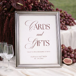 Affiche Cartes et Cadeaux de Mariage Crème et Brugnac