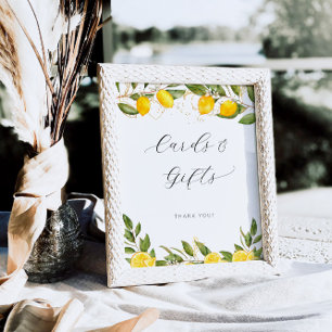 Affiche Cartes et cadeaux de mariage de citron d'été lumin