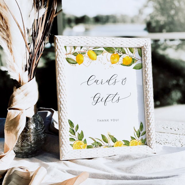 Affiche Cartes et cadeaux de mariage de citron d'été lumin (Créateur téléchargé)