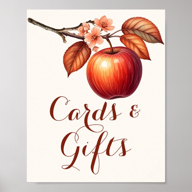 Affiche Cartes et cadeaux de mariage de pomme d'automne Af (Devant)