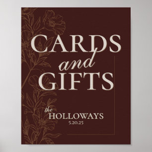 Affiche Cartes et cadeaux de mariage et de fête prénuptial