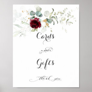 Affiche Cartes et cadeaux de mariage floraux de verdure de