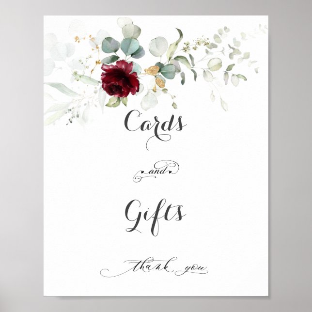 Affiche Cartes et cadeaux de mariage floraux de verdure de (Devant)