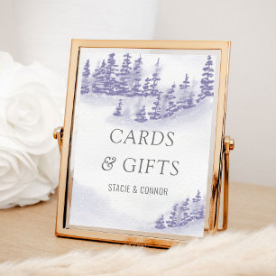 Affiche Cartes et cadeaux de mariage hivernal aquarelle la