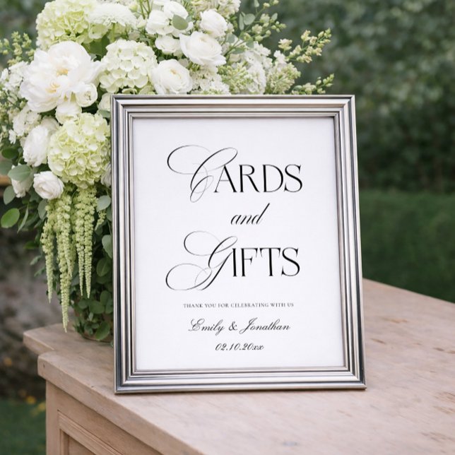 Affiche Cartes et Cadeaux de Mariage Noir et Blanc (Créateur téléchargé)