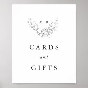 Affiche Cartes et cadeaux de mariage pour monogrammes form