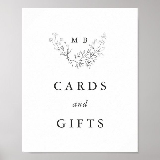 Affiche Cartes et cadeaux de mariage pour monogrammes form (Devant)