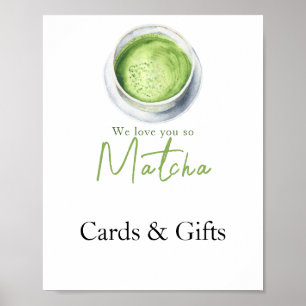 Affiche Cartes et cadeaux de matcha latte pour baby shower