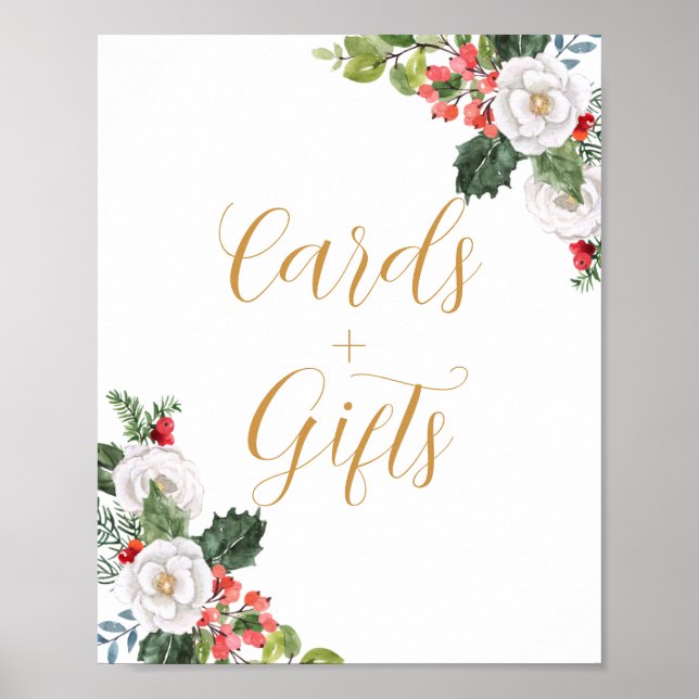 Affiche Cartes et Cadeaux de Noël pour Mariage (Devant)