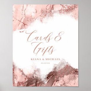Affiche Cartes et cadeaux de Parties scintillant en marbre