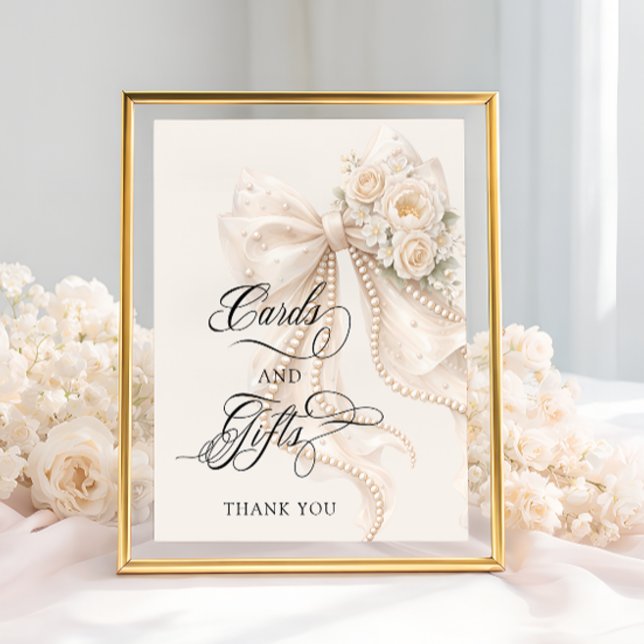Affiche Cartes et Cadeaux de Réception de Mariage à Ruban  (Créateur téléchargé)
