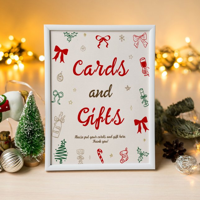 Affiche Cartes et Cadeaux de Réception de Mariage de Noël (Créateur téléchargé)