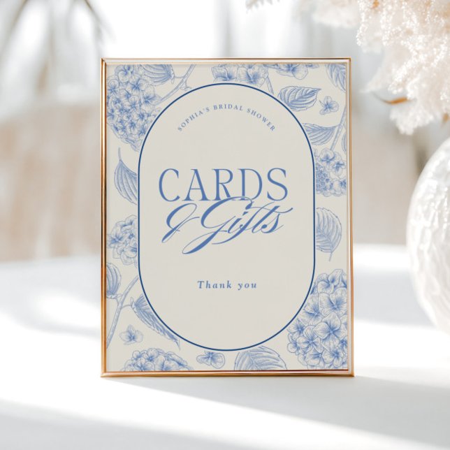 Affiche Cartes et Cadeaux de Réception de Mariage Hydrange (Créateur téléchargé)