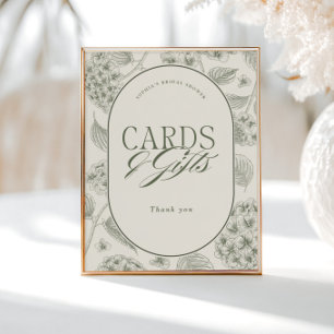 Affiche Cartes et Cadeaux de Réception de Mariage Hydrange