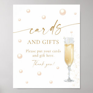 Affiche Cartes et Cadeaux de Réception de Mariage Perles e