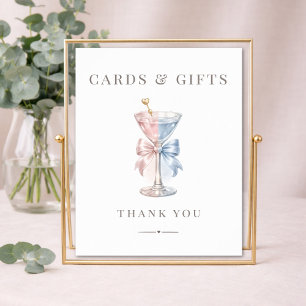Affiche Cartes et cadeaux de révélation du sexe Rose et Bl
