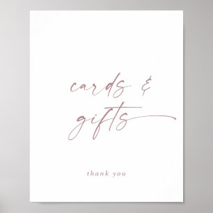 Affiche Cartes et cadeaux de signature de script en or ros