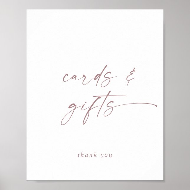Affiche Cartes et cadeaux de signature de script en or ros (Devant)