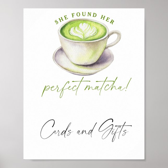 Affiche Cartes et cadeaux de thé Mariage Matcha (Devant)