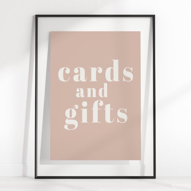 Affiche Cartes et cadeaux de typographie en grès rose pour (Créateur téléchargé)