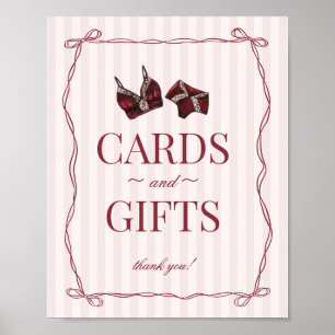 Affiche Cartes et Cadeaux de Vierge pour Lingerie Rouge Bo
